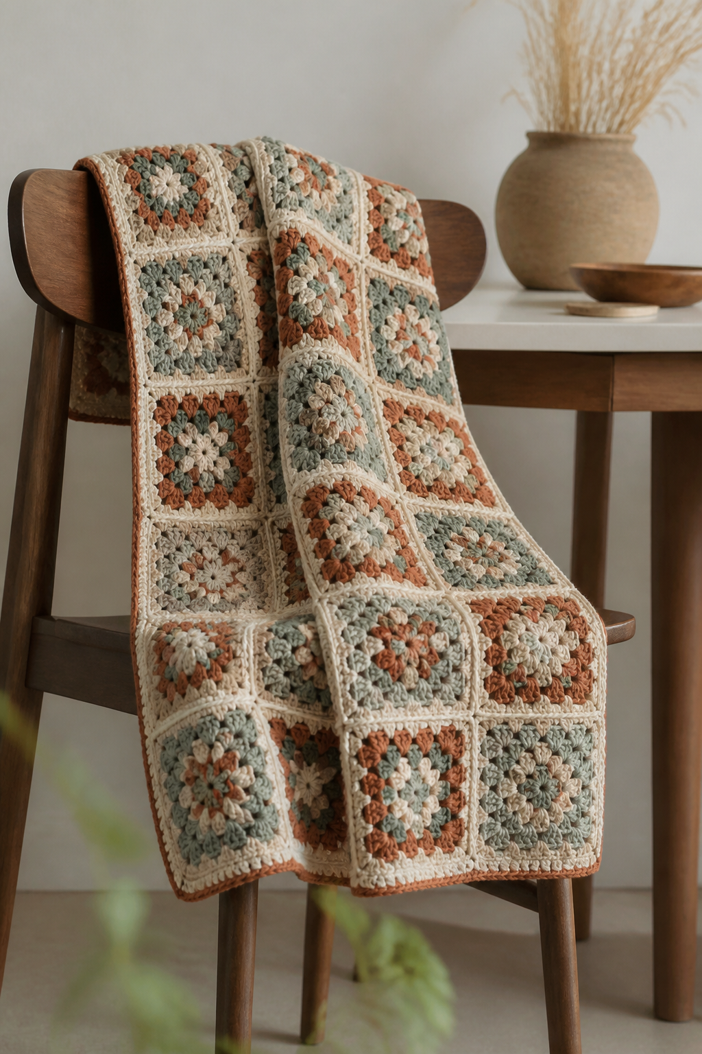 rust orange crochet ideas showing crochet windowpane granny square throw