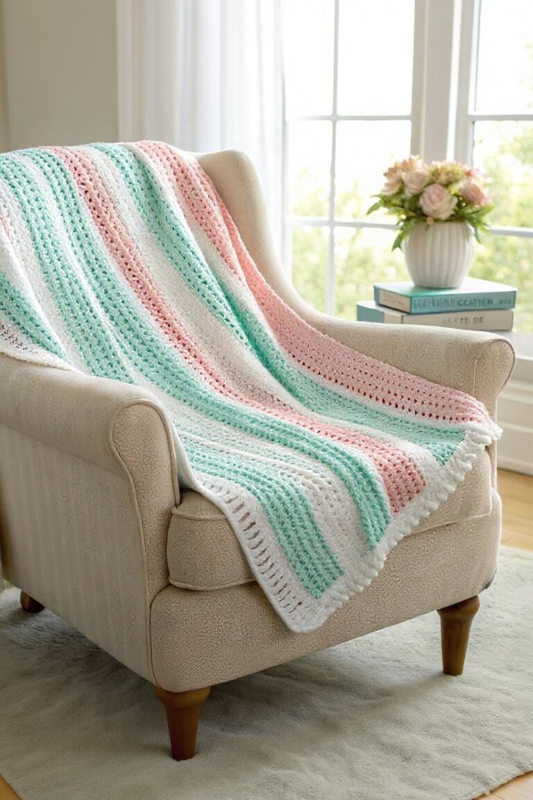 crochet cotton blanket pattern featured