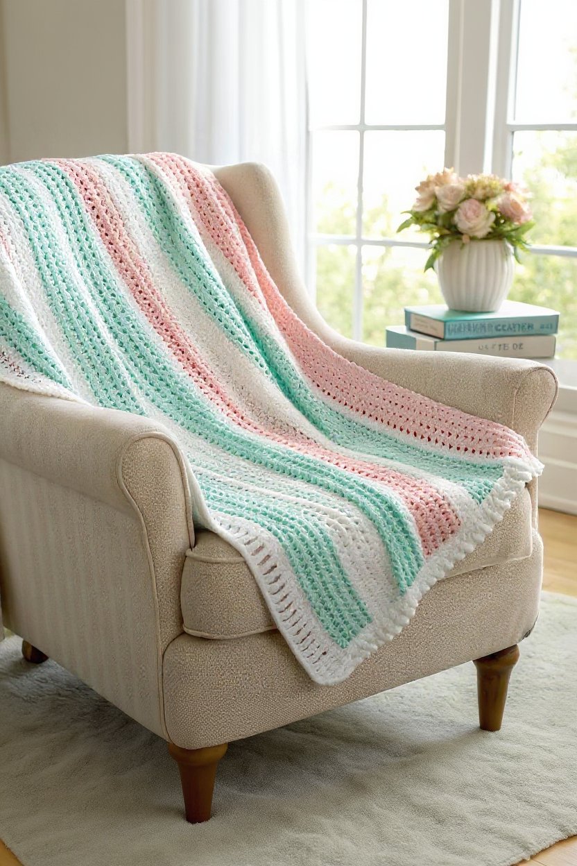 crochet cotton blanket pattern featured