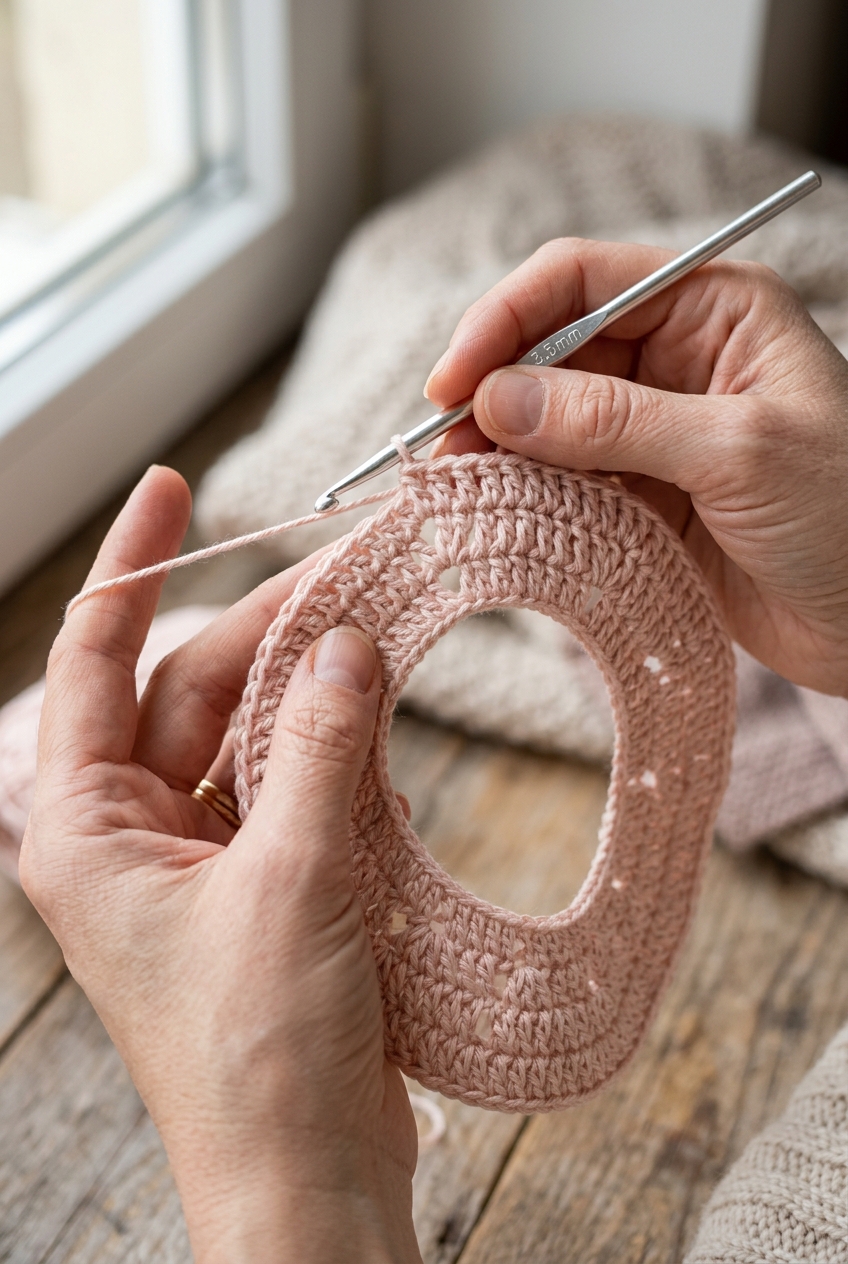 2. Crocheting the Seamless Round Yoke - eyelet baby dress crochet pattern
