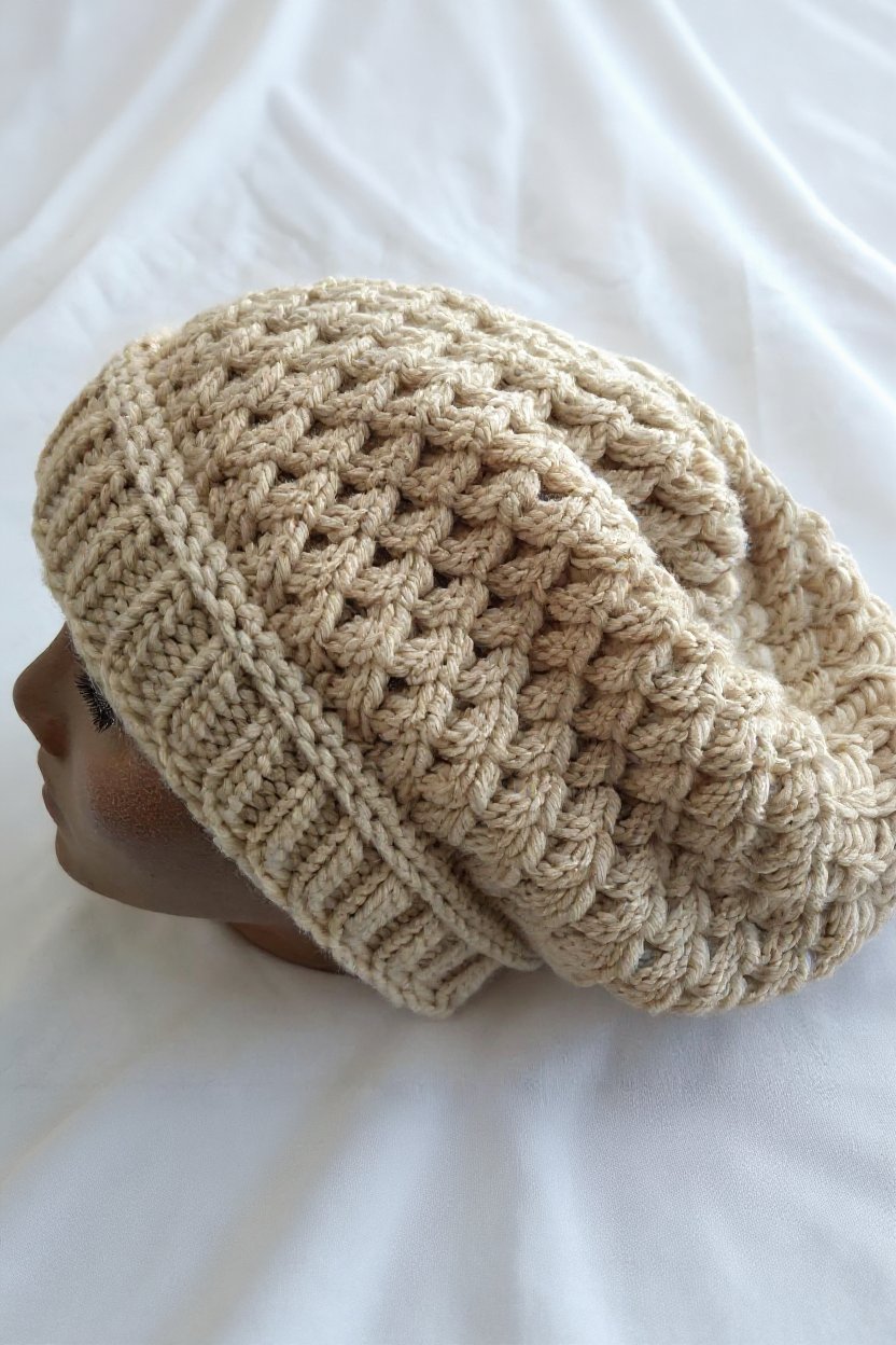5. Alternating Texture and Relief Rounds - how to make a slouchy crochet hat