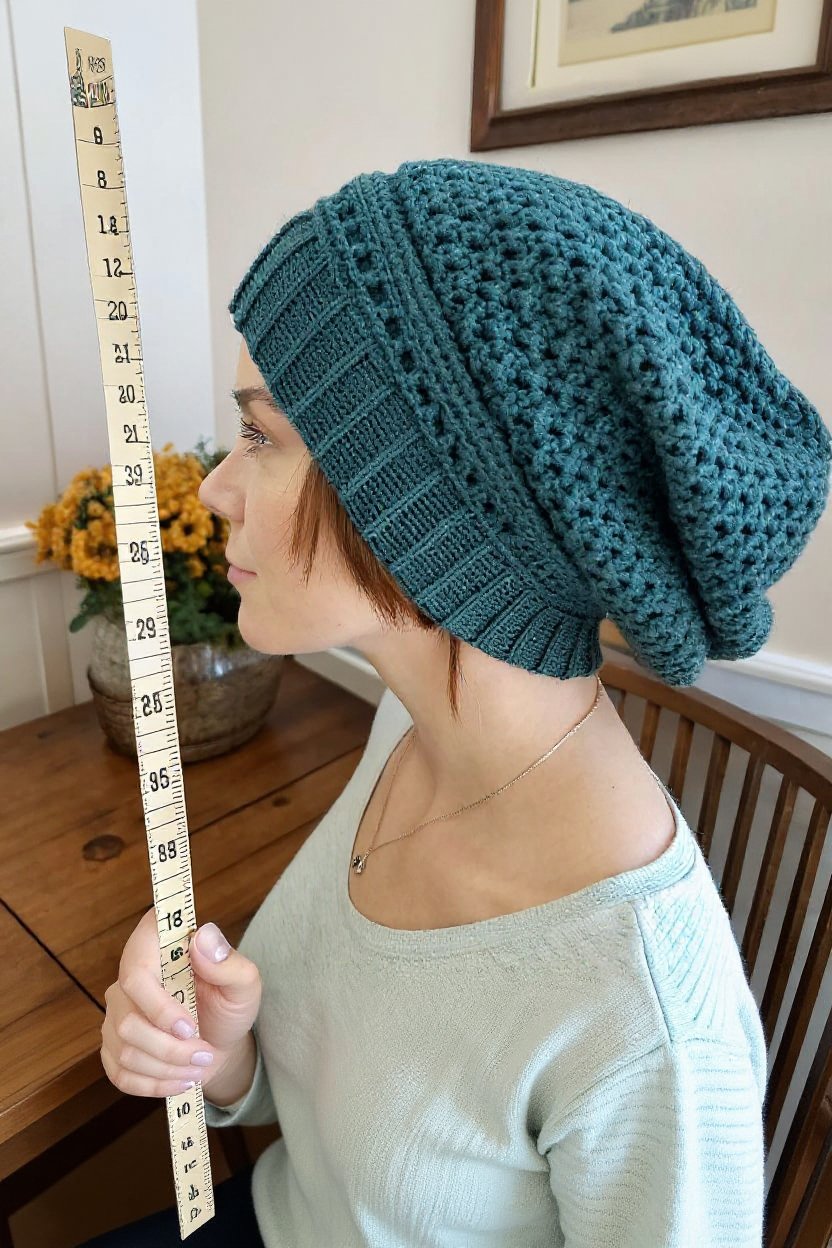 6. Building Height for the Relaxed Slouch - how to make a slouchy crochet hat