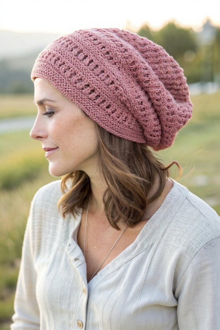 how to make a slouchy crochet hat featured