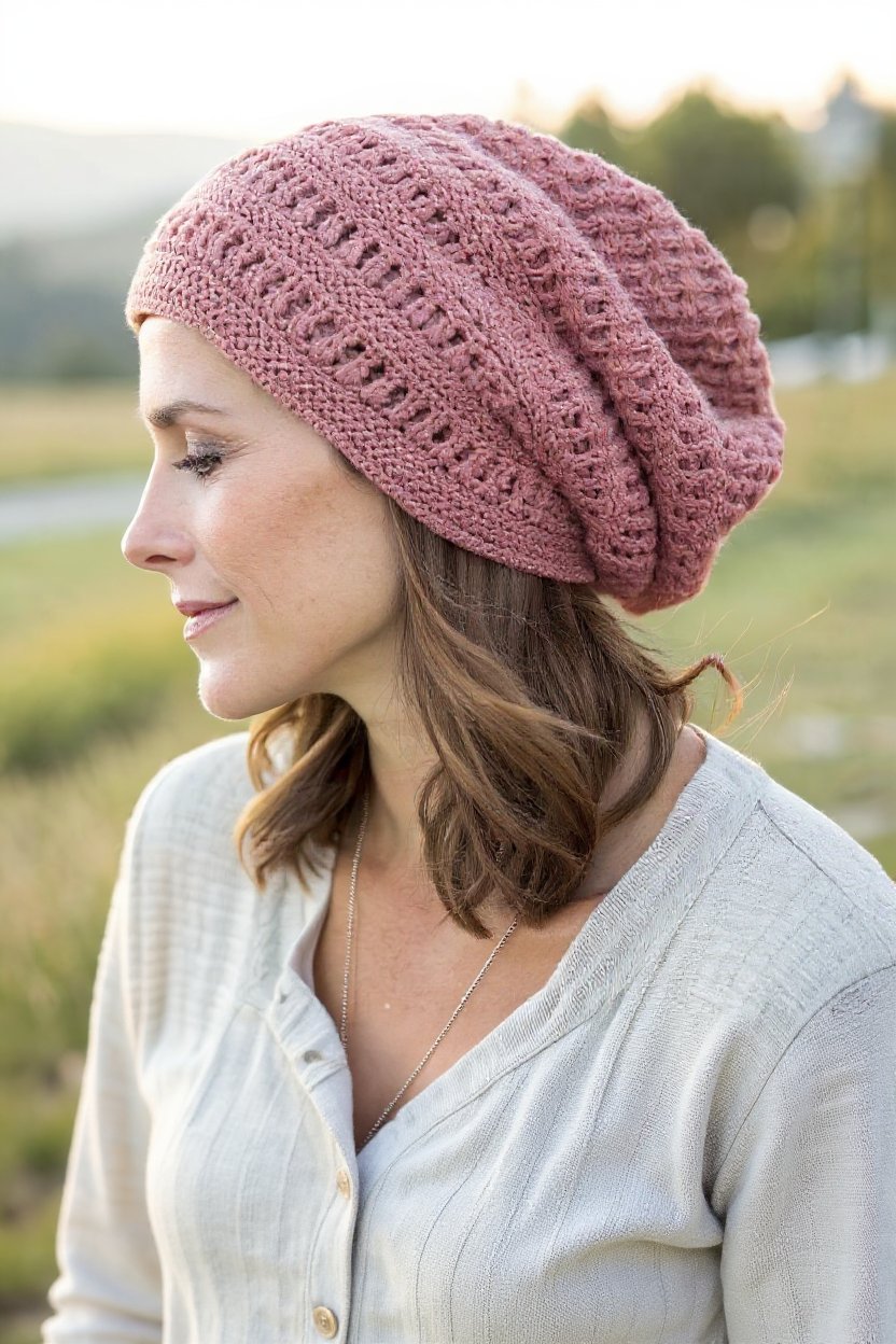 how to make a slouchy crochet hat featured