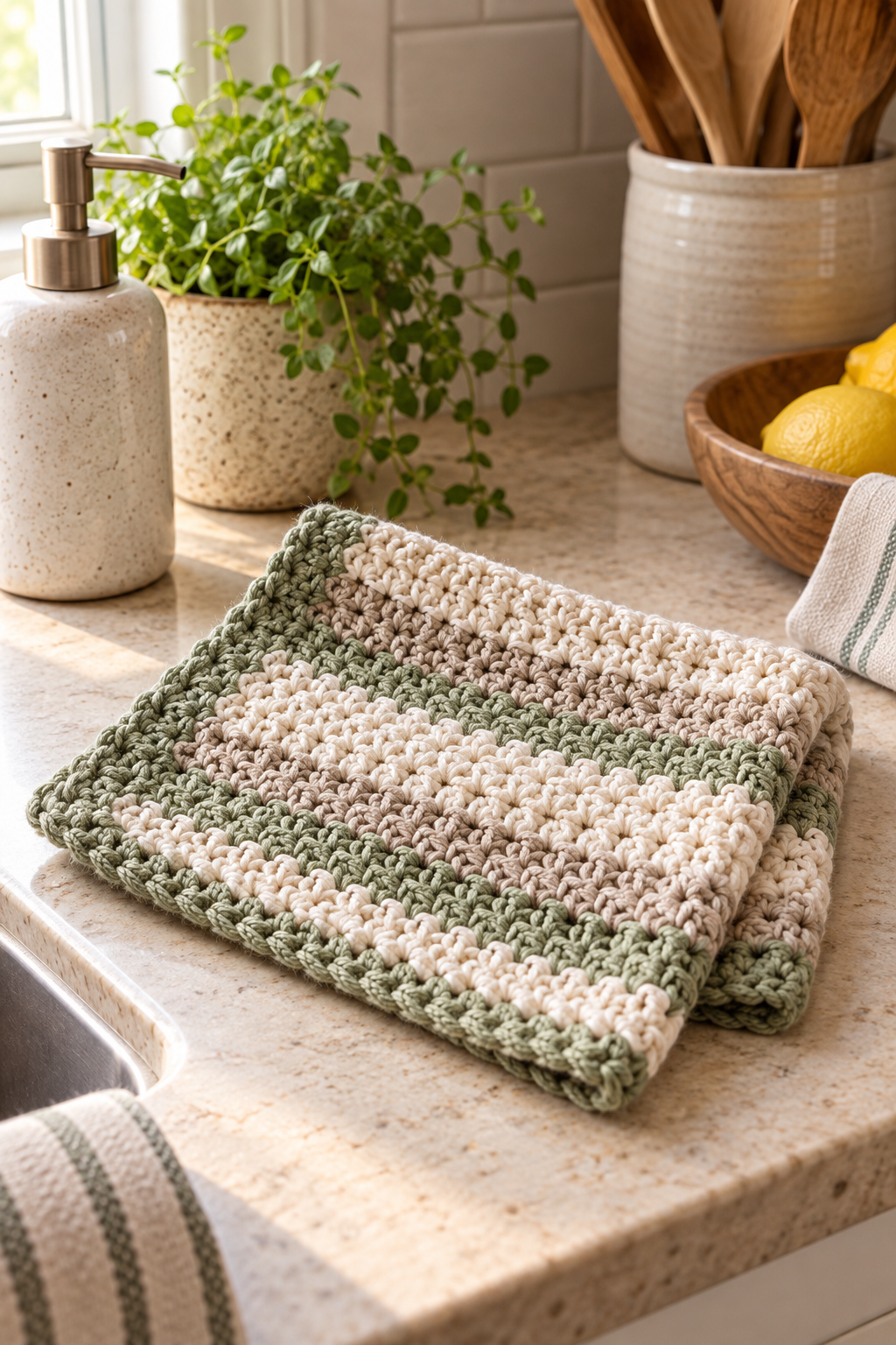 crochet dishcloth patterns: a textured square for daily use