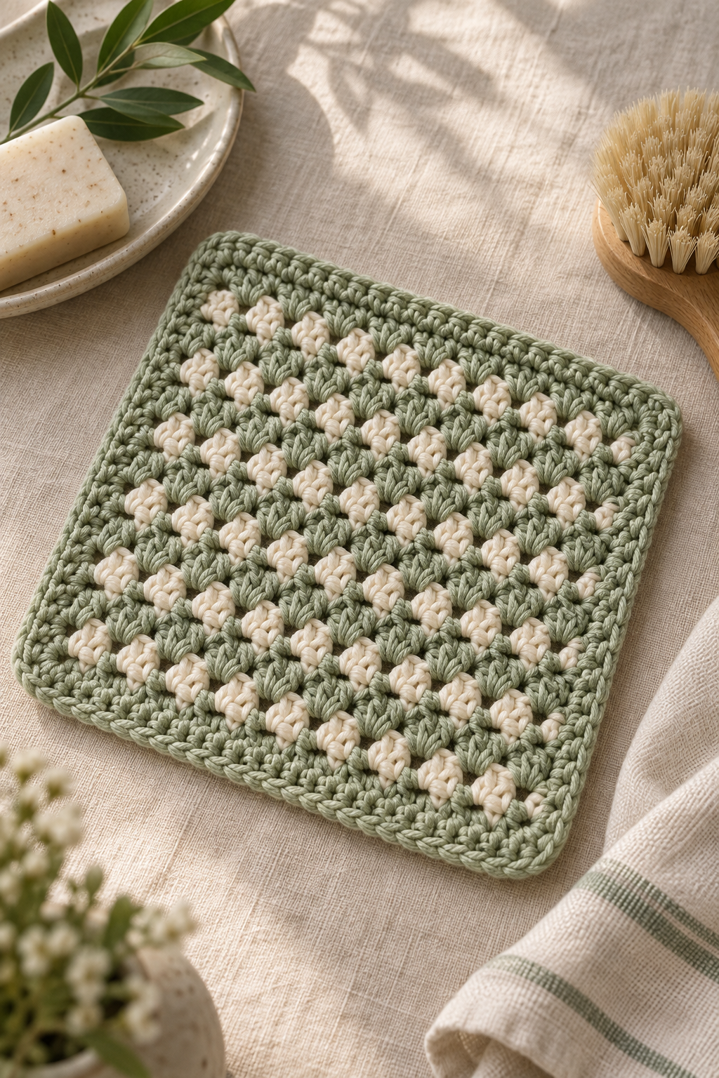 crochet dishcloth patterns: add a simple decorative finish