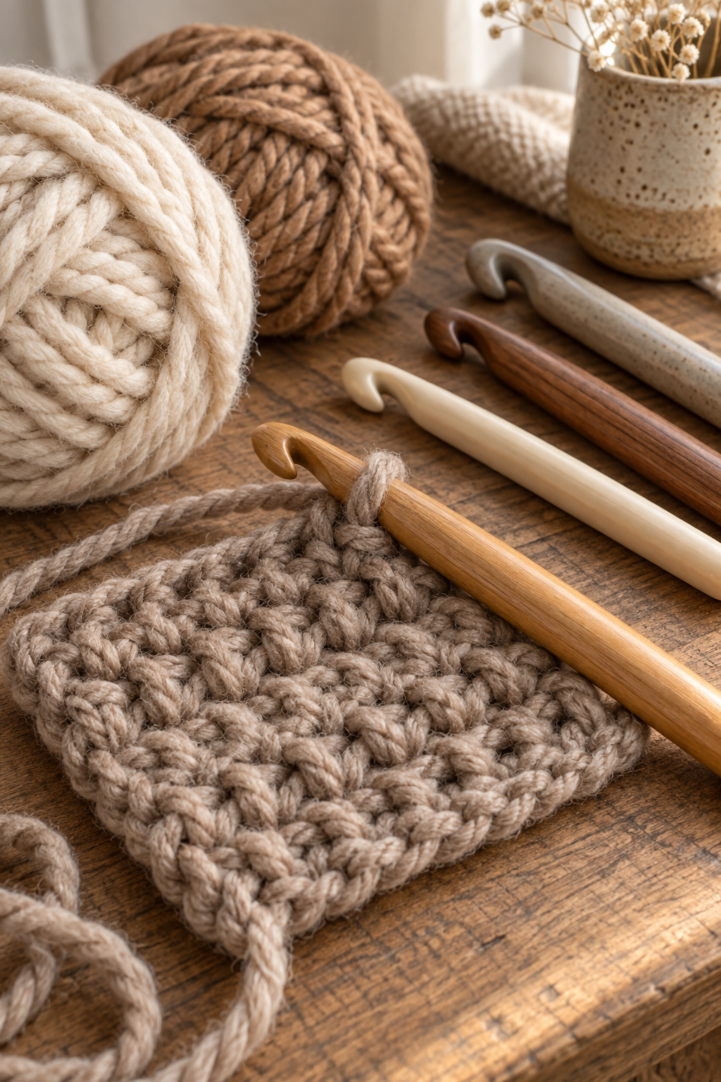 6 weight yarn crochet blanket pattern: match hook size to the bulky yarn