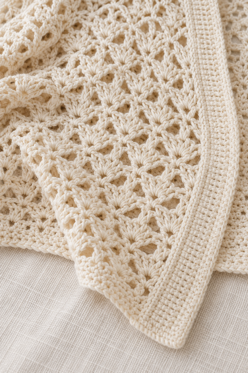 open lace stitches on a Caribbean crochet cardigan
