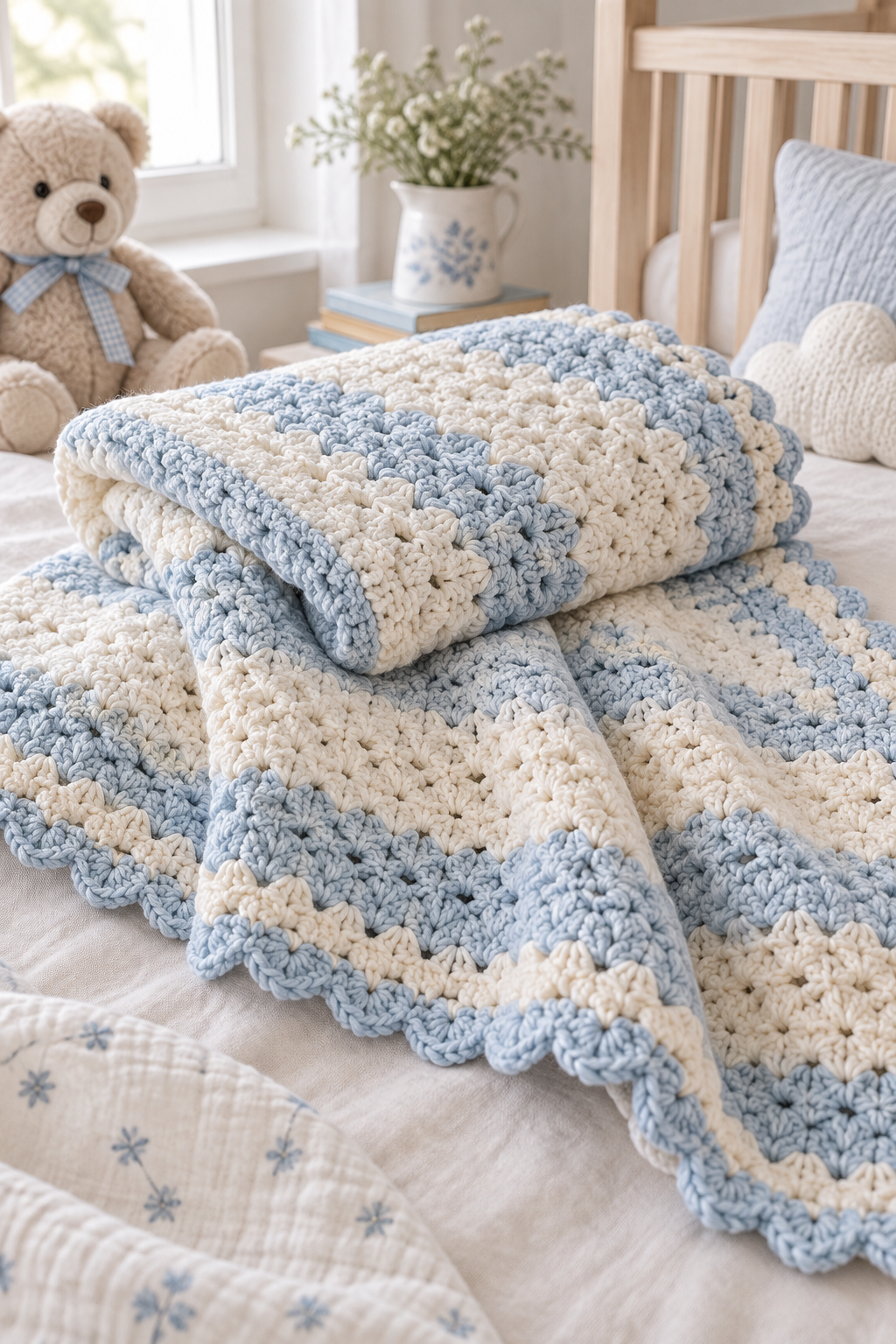crochet baby afghan detail: start with the soft whispers concept