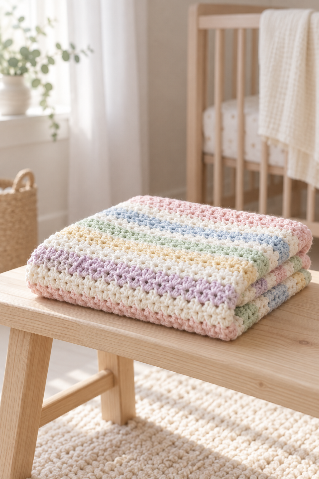 finished crochet baby blanket