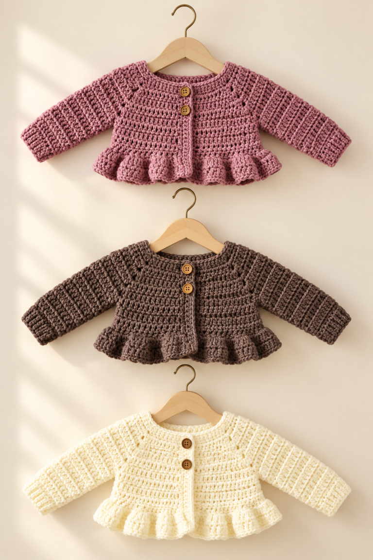 crochet baby cardigan for spring featured cardigan