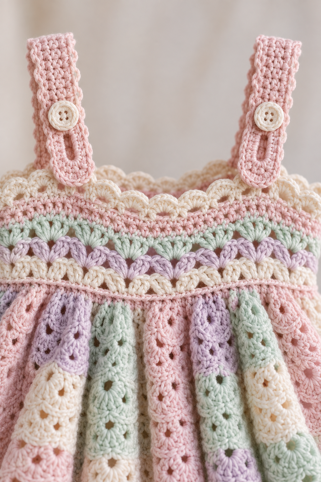 Crochet baby dress pattern adjustable shoulder straps