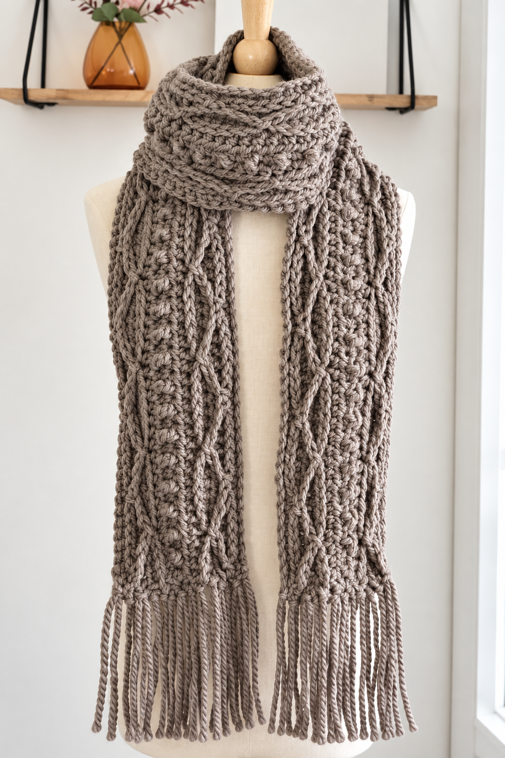 crochet cable scarf pattern featured texture