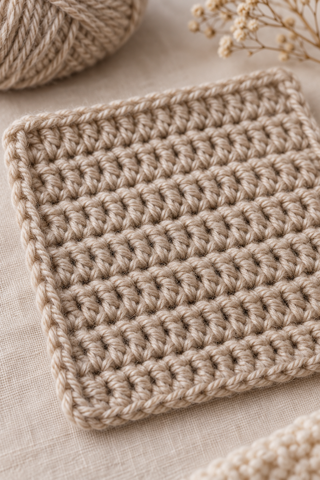 Neat crochet crunch stitch edges and turning rows