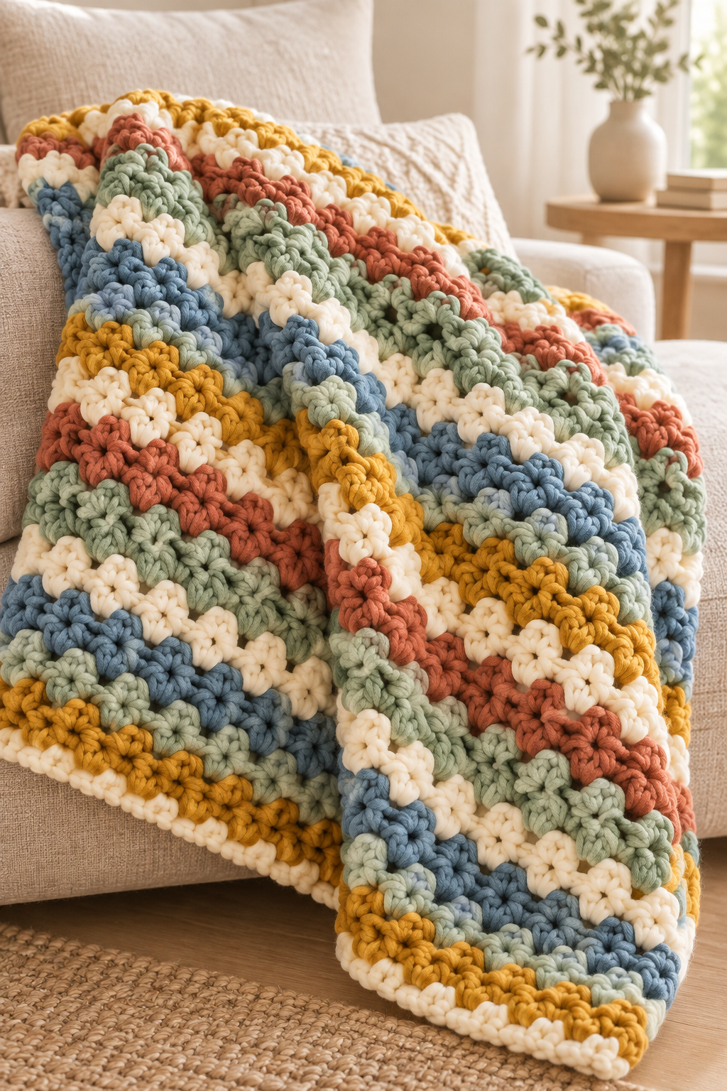 crochet granny stripe blanket: choose a practical shape