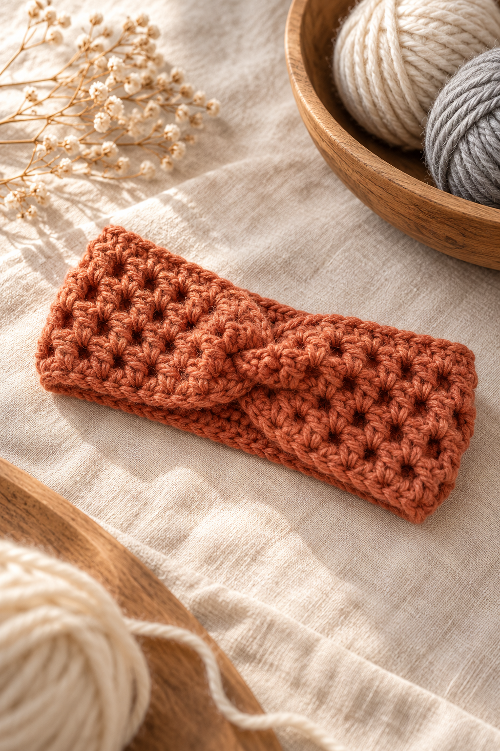crochet headband detail: the willow silhouette