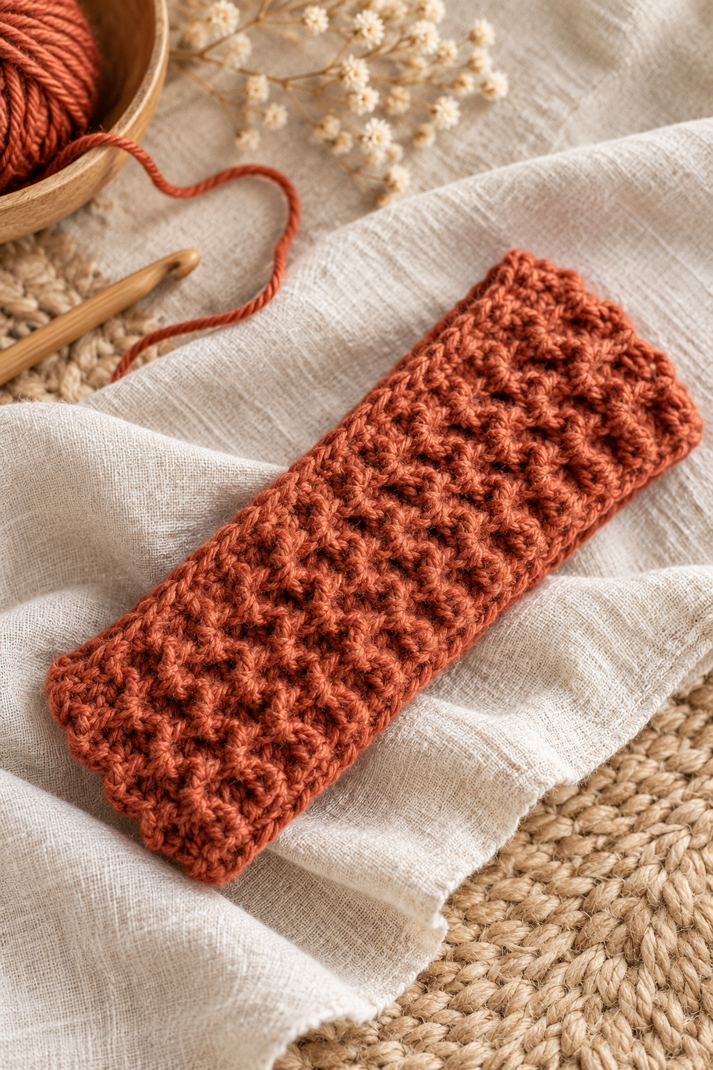crochet headband detail: a close look at the fabric
