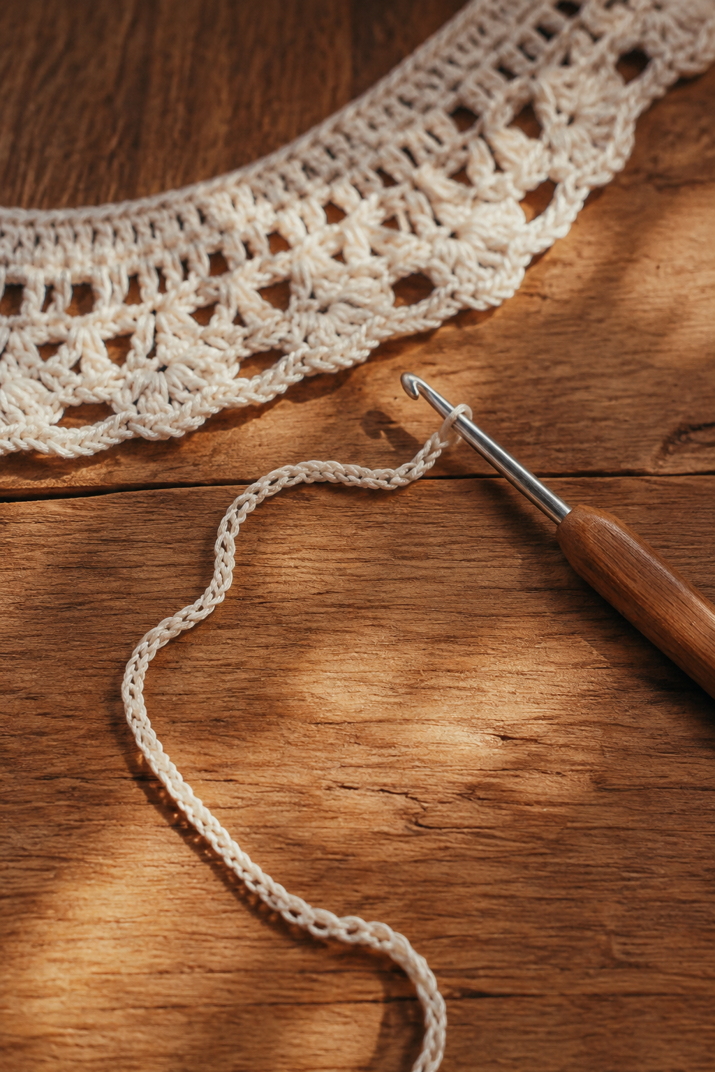 crochet lace choker necklace — keep the foundation chain relaxed