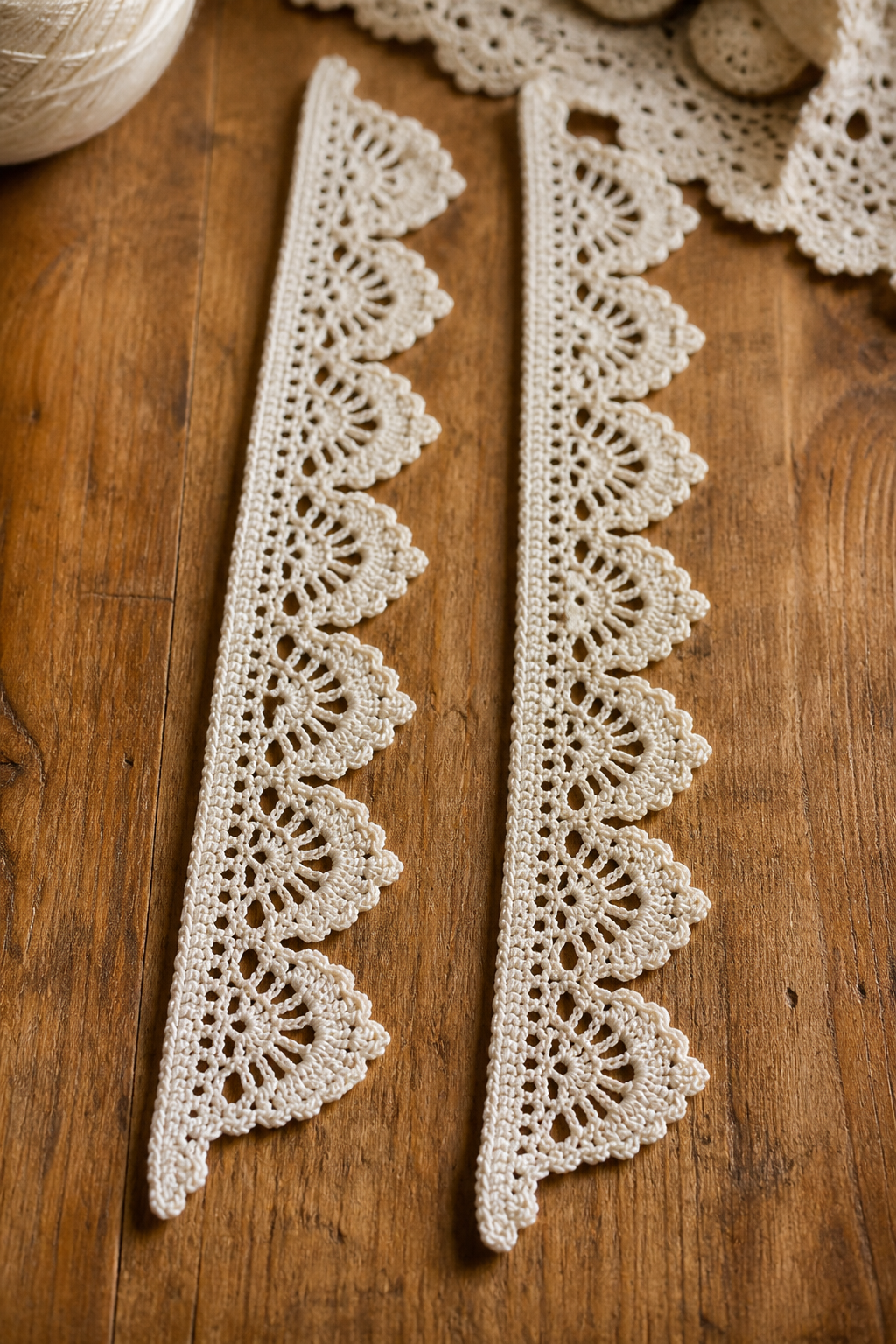 crochet lace choker necklace — shape the edges symmetrically