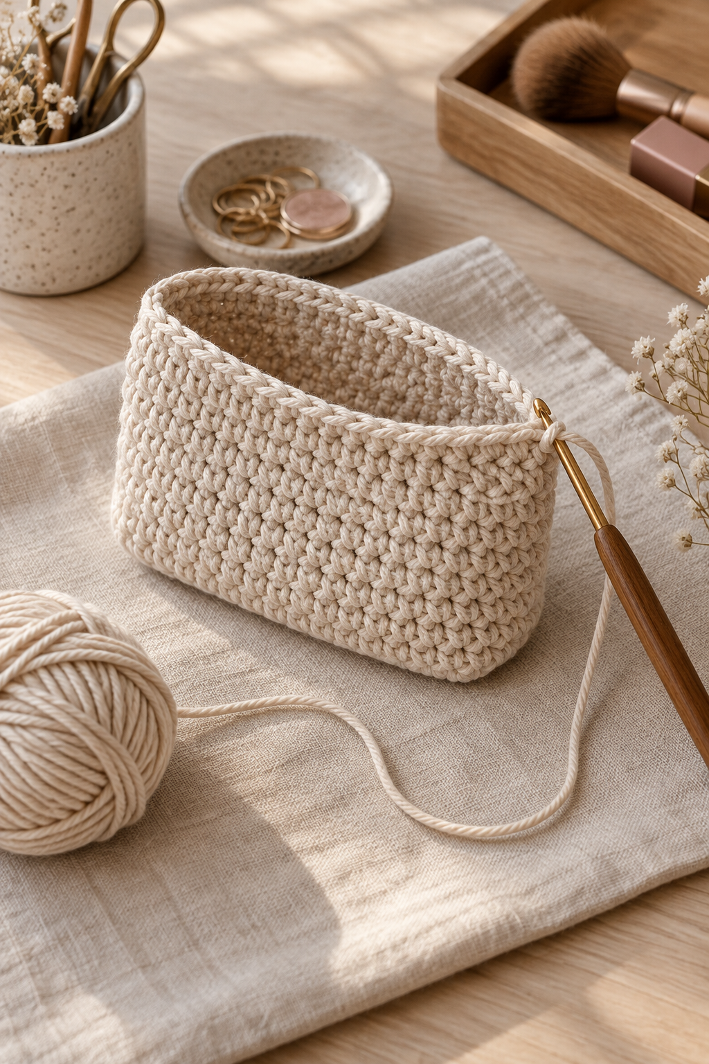Stitch markers at inner crochet corners