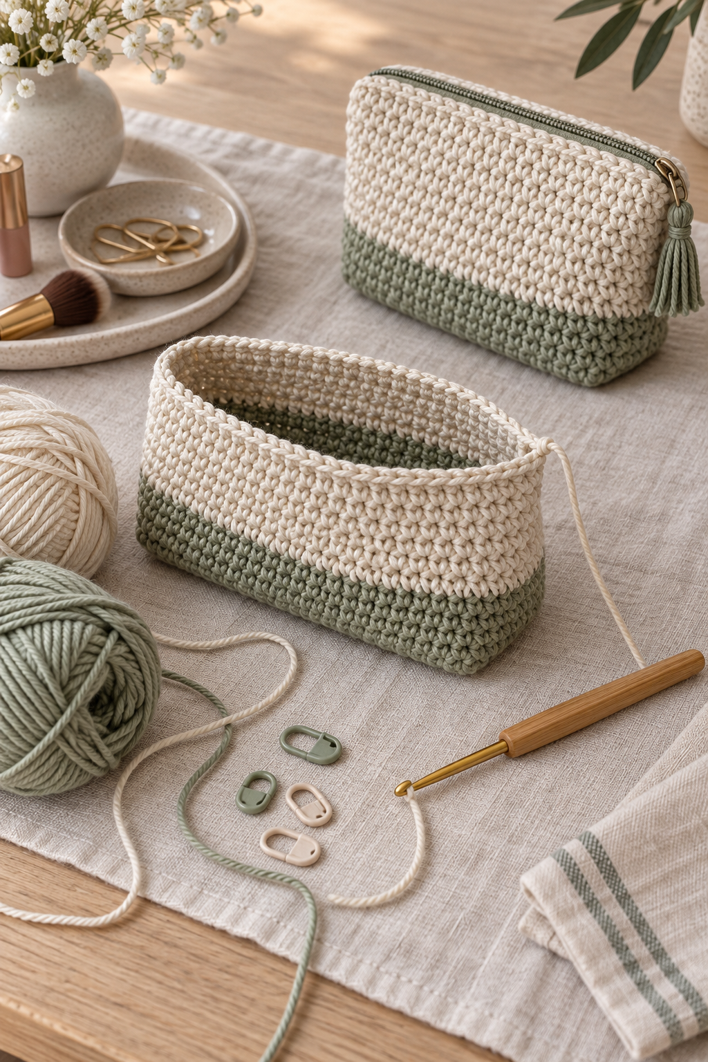 Slip stitches closing a crochet side gap