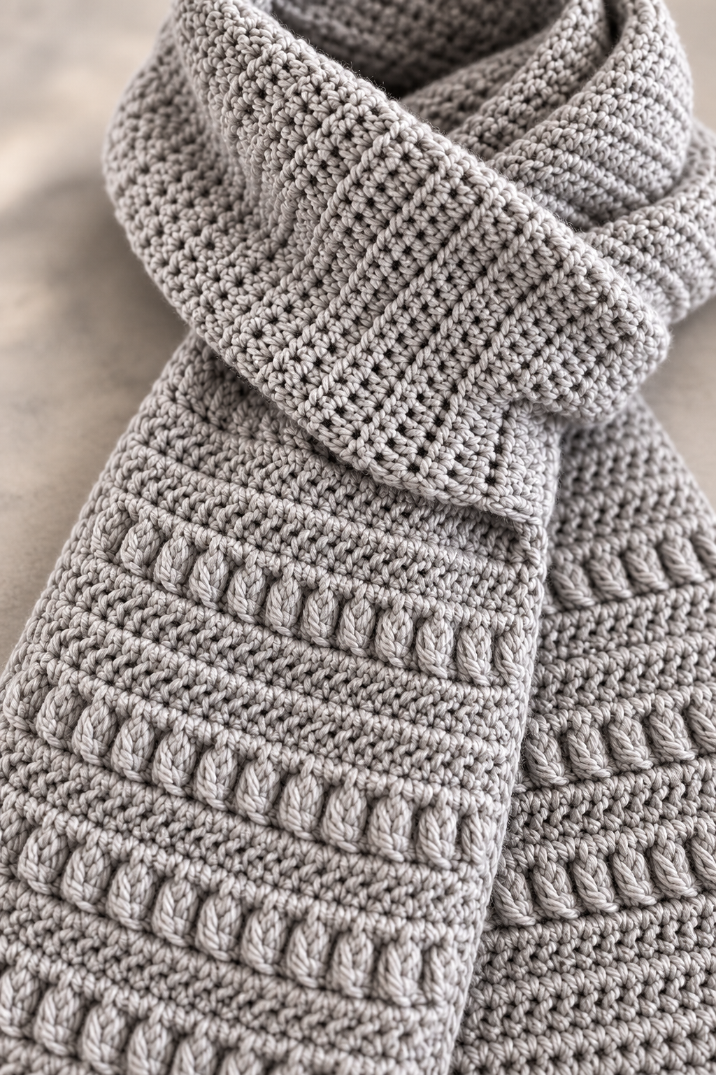 crochet men's scarf pattern: build texture with balanced stitches