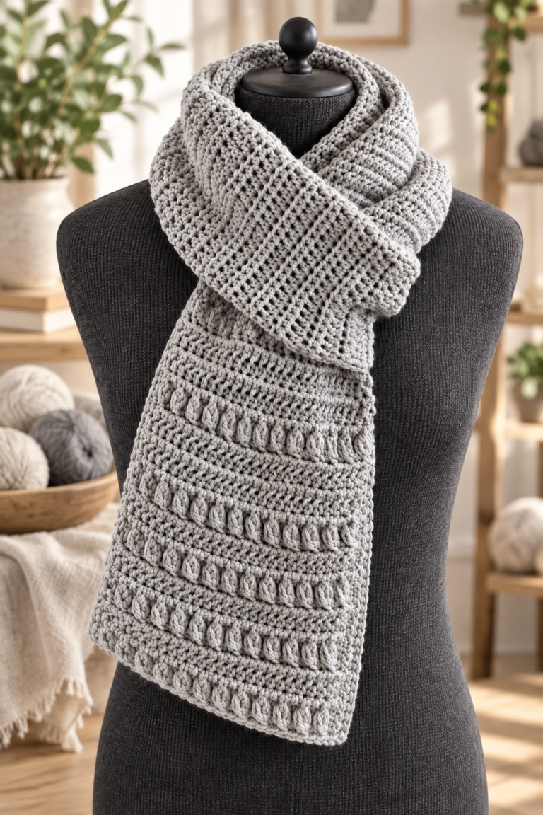 crochet men's scarf pattern featured design