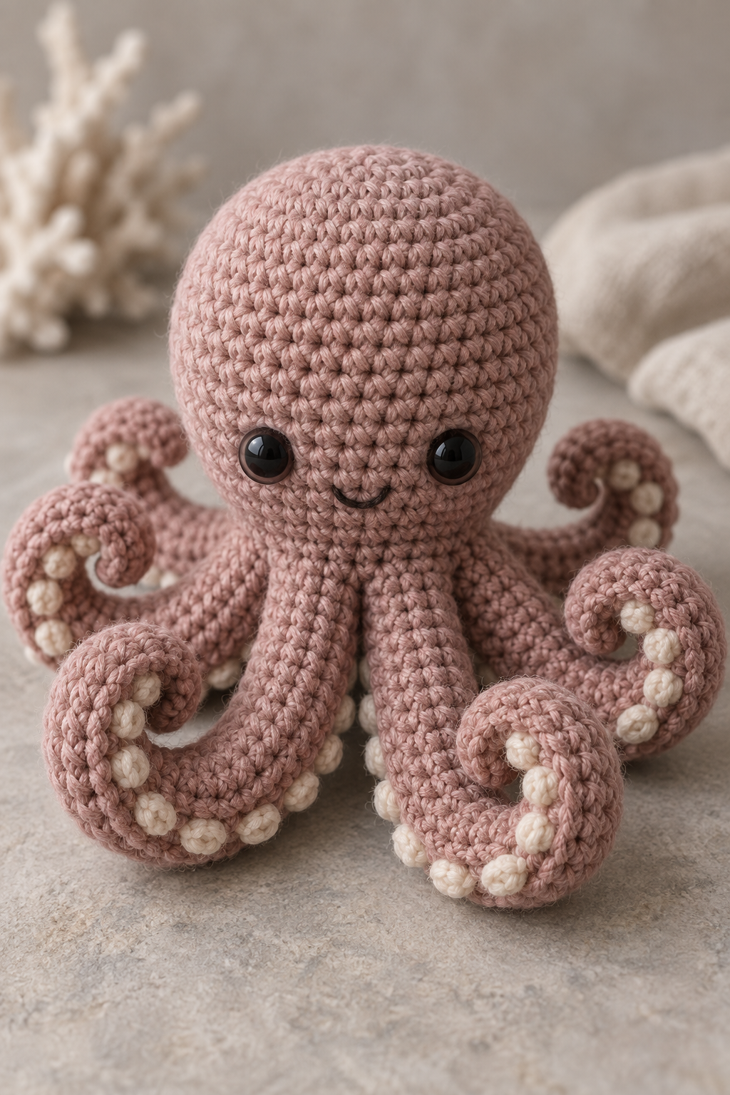 crochet octopus keychain curled tentacles