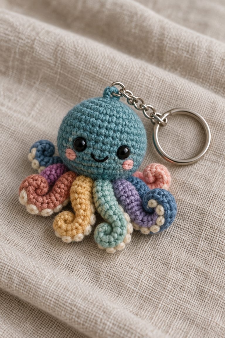 crochet octopus keychain featured project