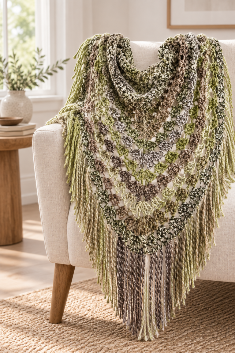 crochet pistachio wrap styled wearable layer