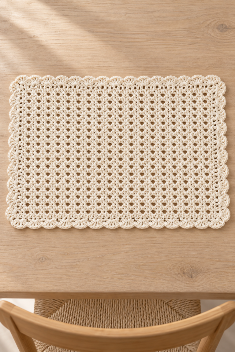 crochet placemat pattern honey weave texture featured