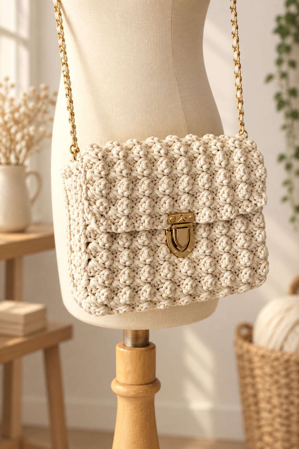 Crochet purse foundation chain and first rows