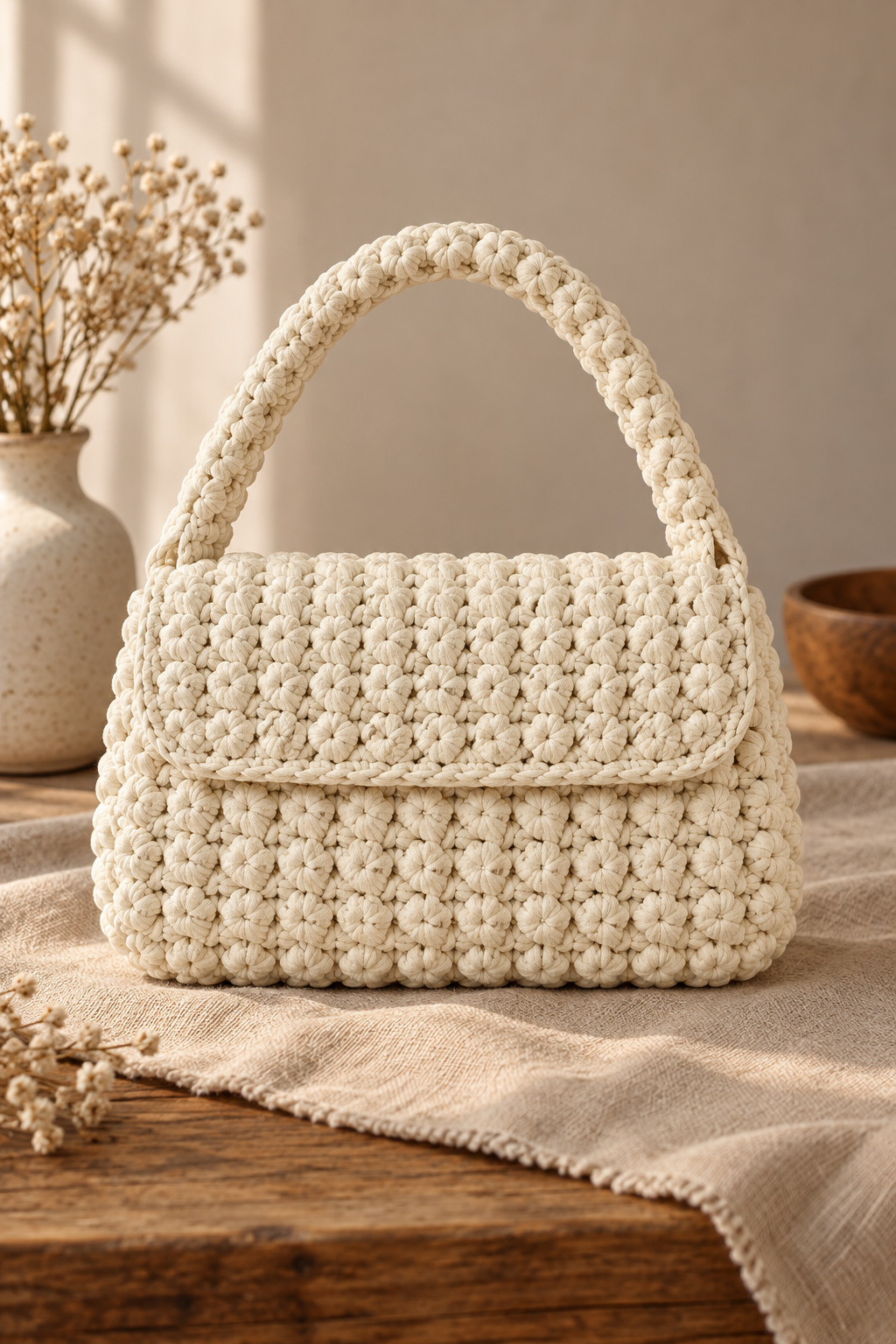 Separate crochet purse side pieces