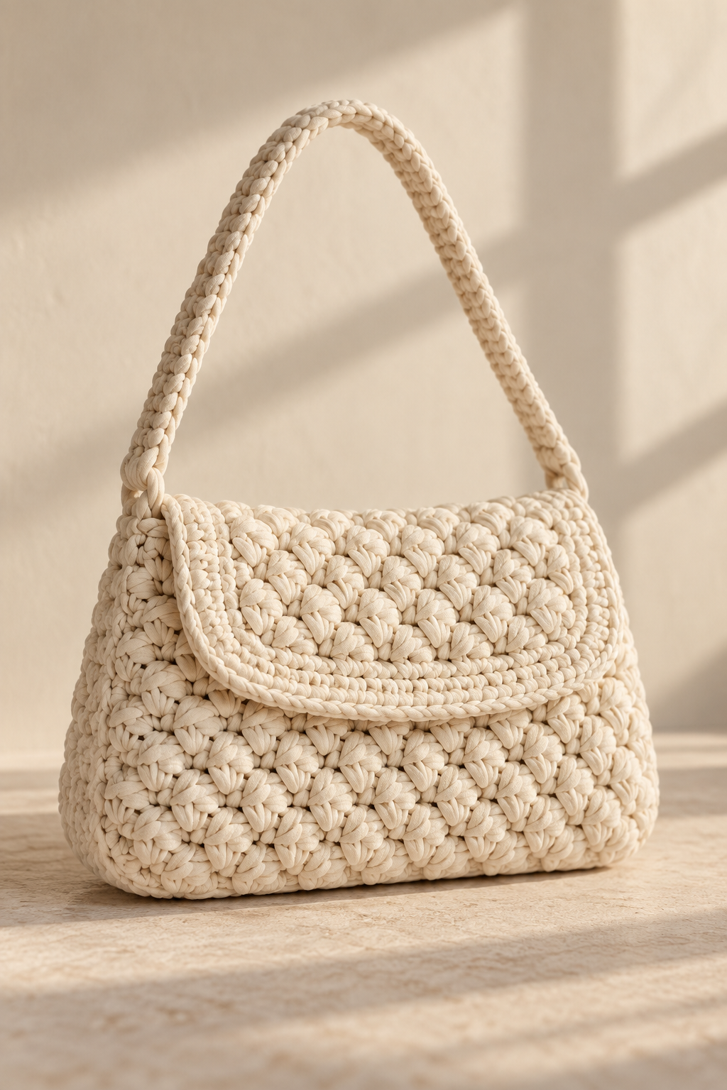 Small crochet purse styled for everyday use