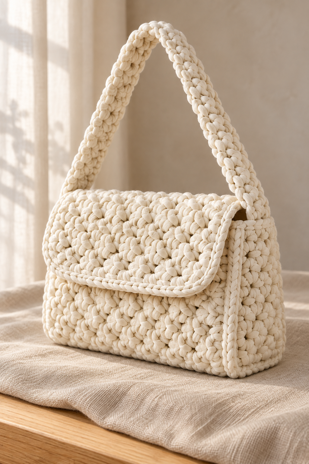 Optional crochet strap for a small purse