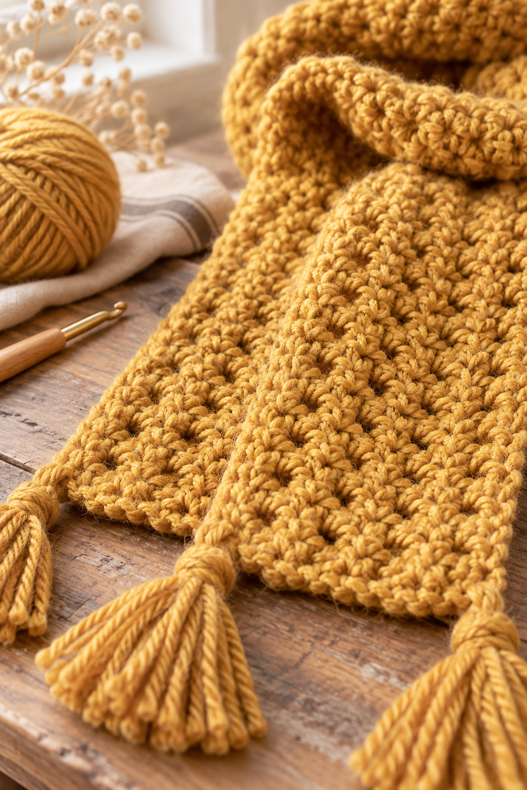 crochet scarf free pattern detail: choose yarn for speed and drape