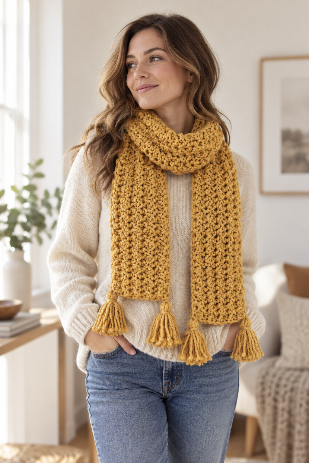 crochet scarf free pattern detail: build texture with confident repeats
