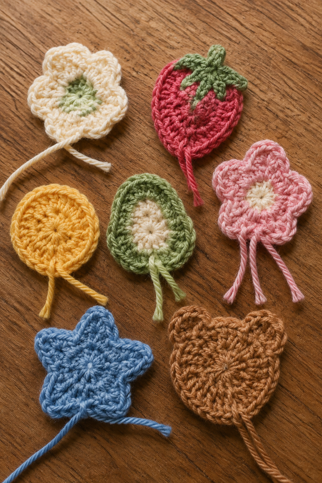crochet shoe charms — weave every end securely