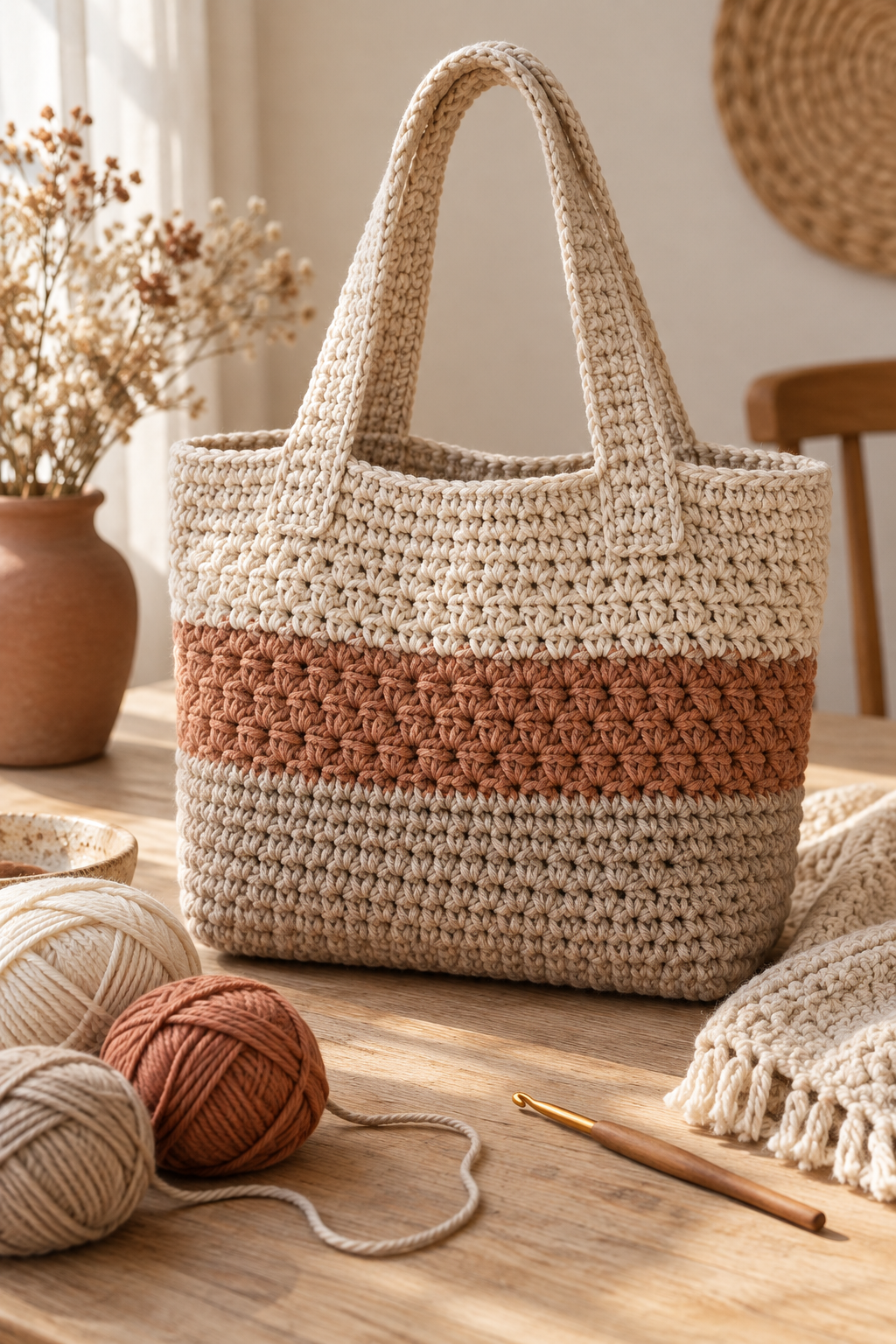 Crochet tote body shaping