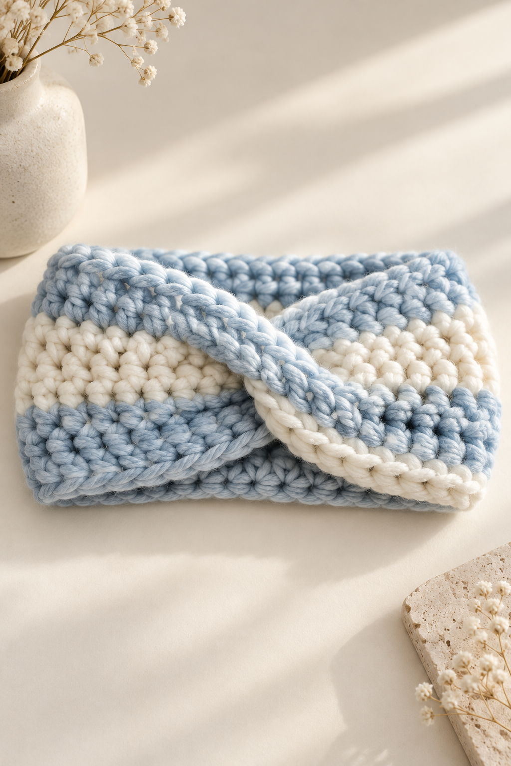 crochet twist headband build the textured fabric