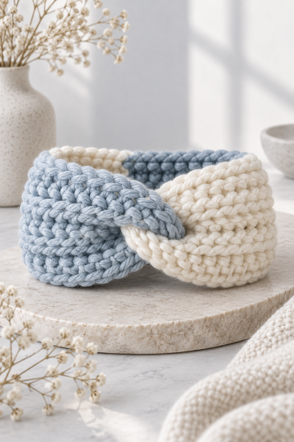 crochet twist headband shape the central twist