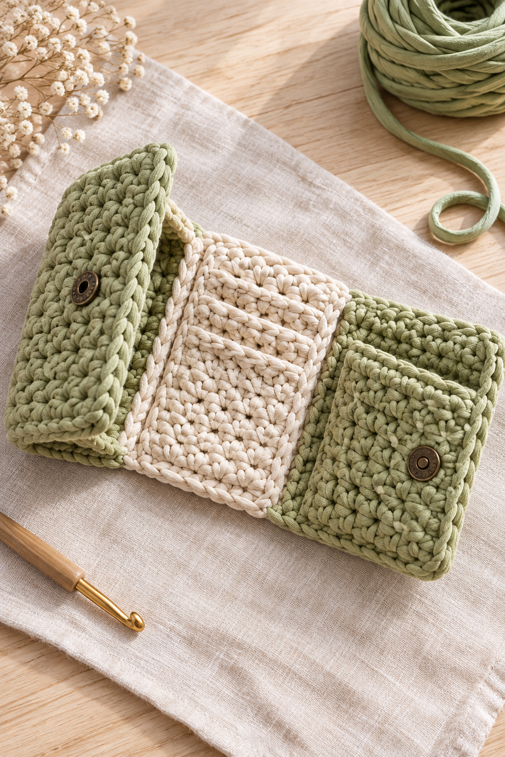 crochet wallet pattern foundation panel sizing