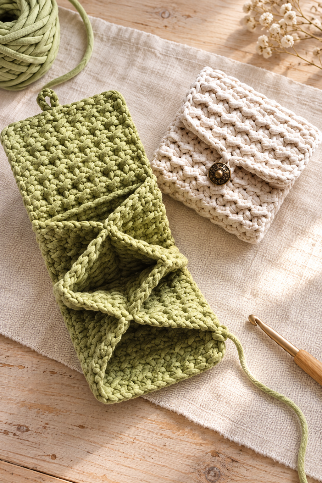 crochet wallet pattern flap button loop