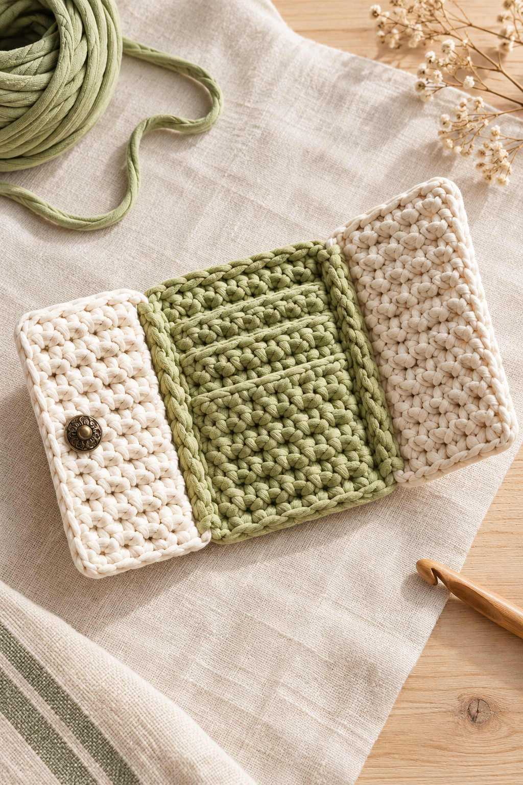 crochet wallet pattern folded pocket layer