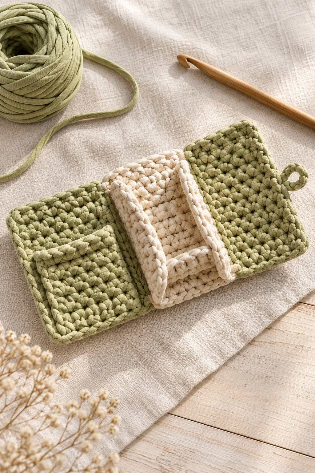 crochet wallet pattern finished trifold pockets