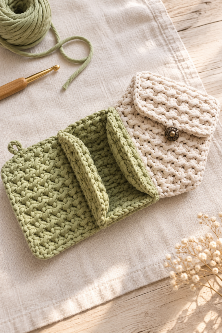 crochet wallet pattern finished trifold wallet