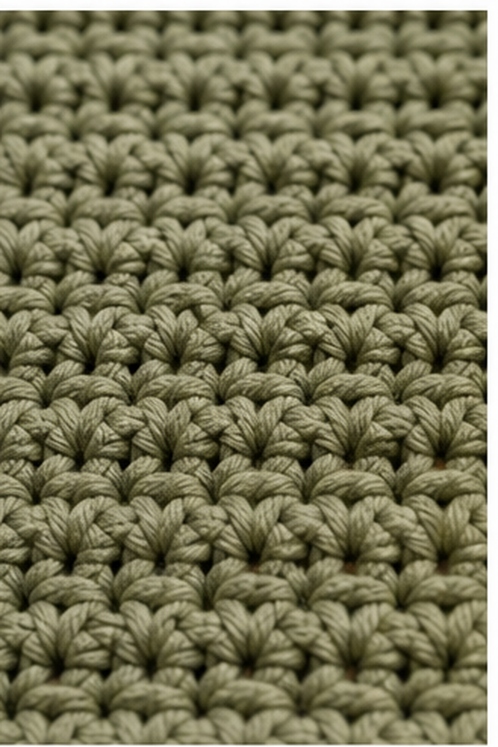 easy crochet potholder: dense crochet fabric showing small even stitch gaps