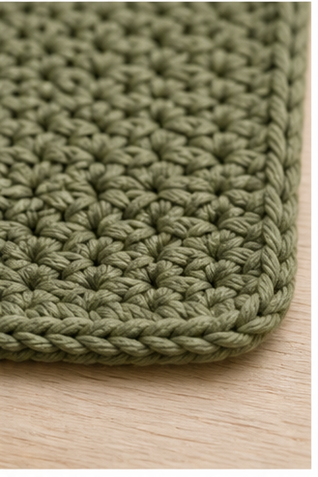 easy crochet potholder: flat border worked neatly around the potholder corners