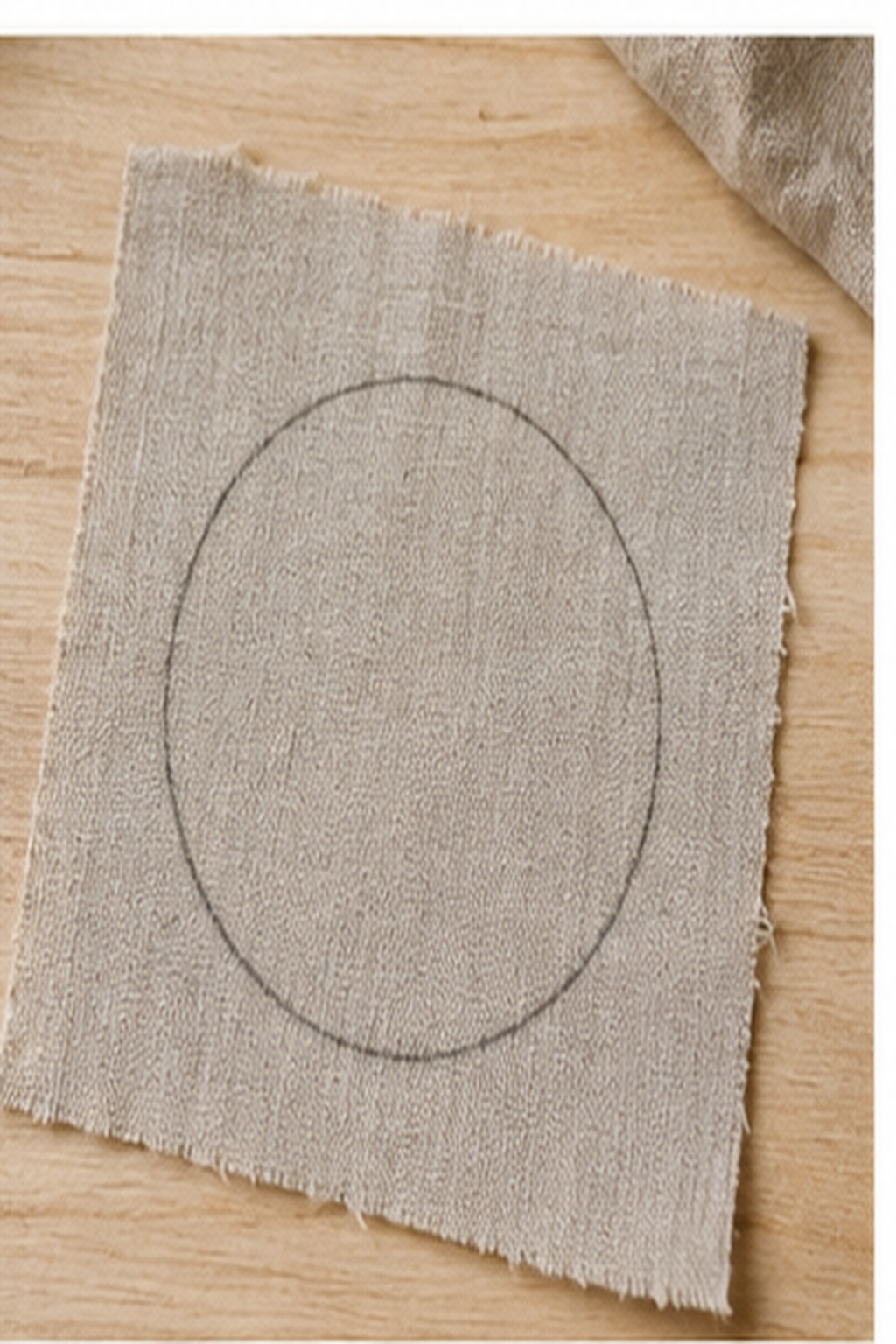 faux fur pom pom: circle traced clearly on the fabric backing