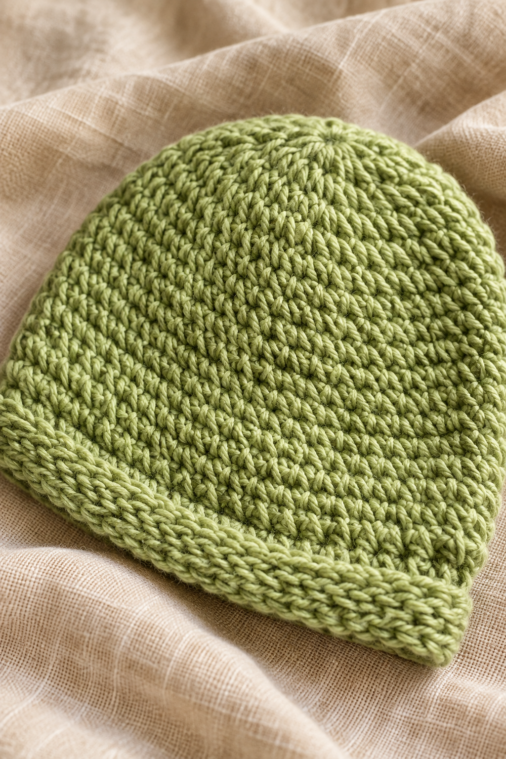 Faux knit beanie crochet pattern texture and crown shaping